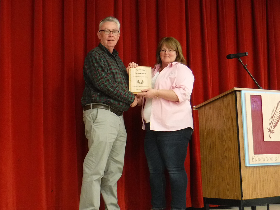 Gerald Kimmel received the award for Outstanding Industrialist, accepted on his behalf by Jeff Christy, presented by Michelle Hickman